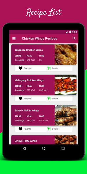 Chicken Wings Recipes Cooking - Image screenshot of android app
