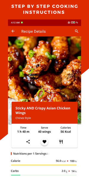 Chicken Wings Recipes Cooking - Image screenshot of android app