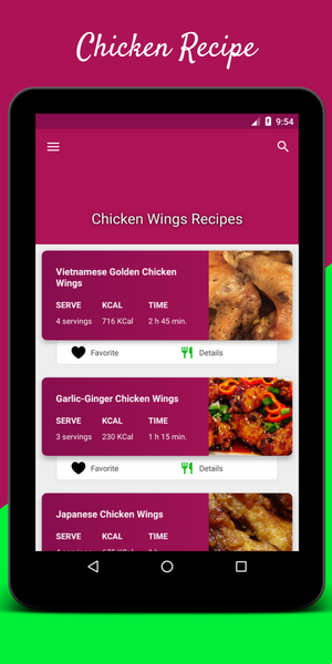 Chicken Wings Recipes Cooking - Image screenshot of android app