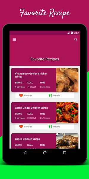 Chicken Wings Recipes Cooking - Image screenshot of android app