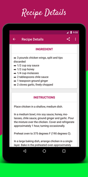 Chicken Wings Recipes Cooking - Image screenshot of android app