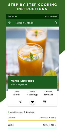 Fruit Vegetable Juice Recipes - Image screenshot of android app