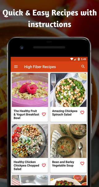 High Fiber Recipes: Healthy Hi - عکس برنامه موبایلی اندروید