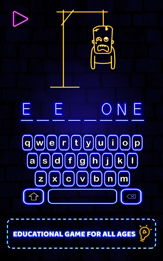 Hangman Glow Word Games Puzzle - عکس بازی موبایلی اندروید