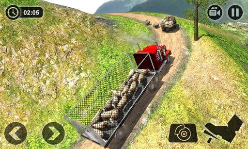 Offroad Farm Animal Truck Driving Game 2020 - رانندگی کامیون حمل دام - Gameplay image of android game