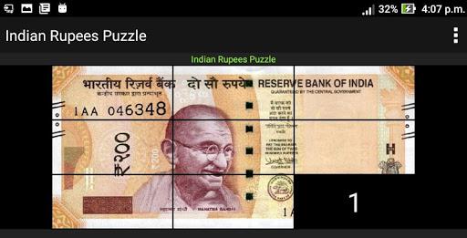 Indian Rupees Jigsaw Puzzle - Gameplay image of android game