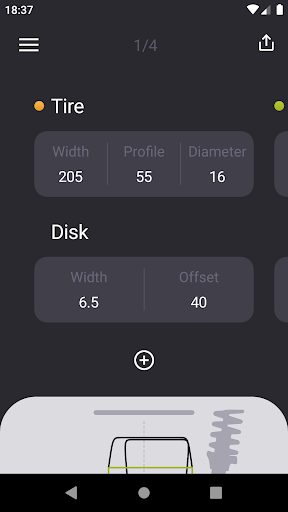 Tire Size Calculator: Car tool - عکس برنامه موبایلی اندروید