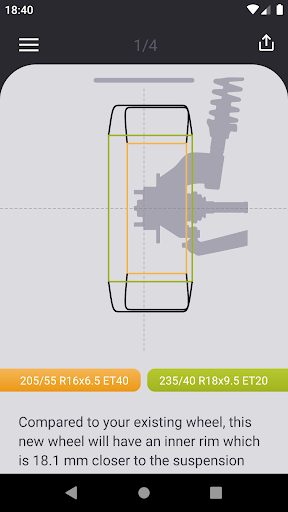 Tire Size Calculator: Car tool - عکس برنامه موبایلی اندروید