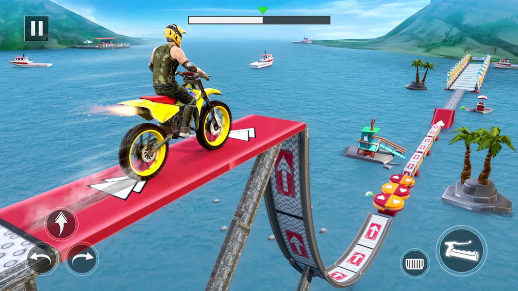 Animal Bike Stunt Racing Games - Gameplay image of android game