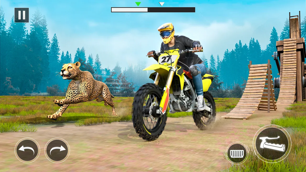 Animal Bike Stunt Racing Games - Gameplay image of android game