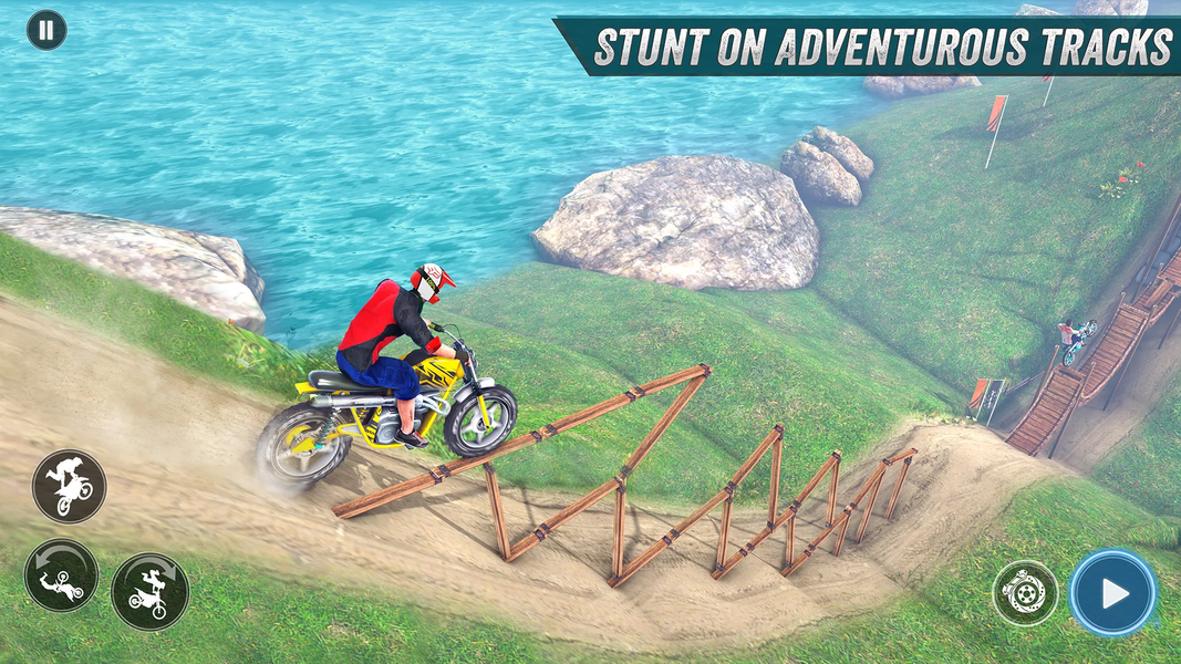 Animal Bike Stunt Racing Games - Gameplay image of android game