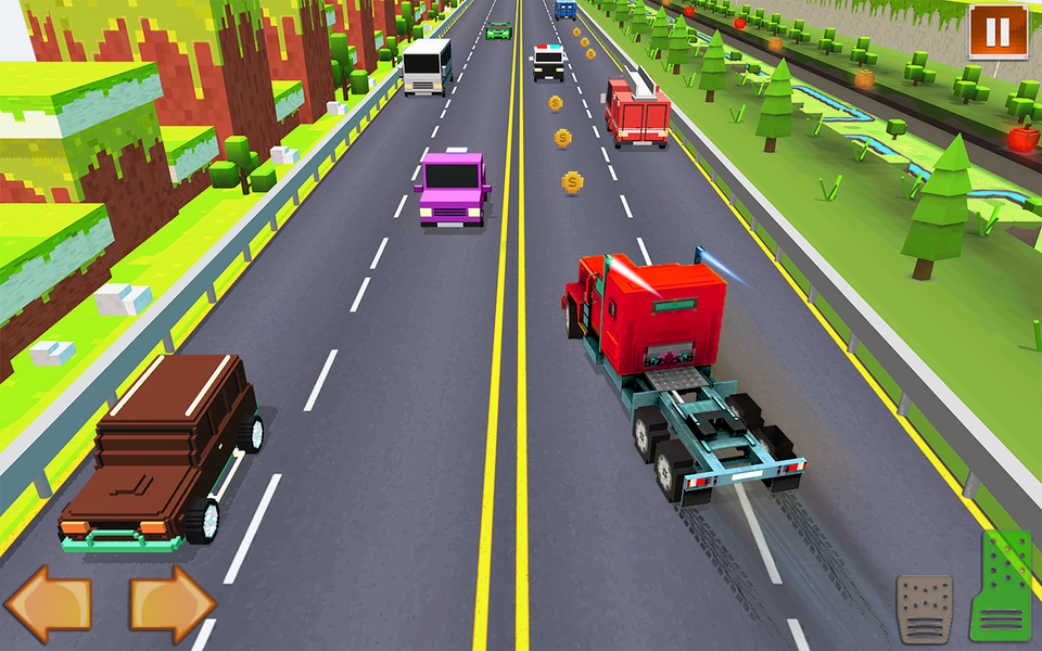 Blocky Cars Racing Master 3d - Gameplay image of android game