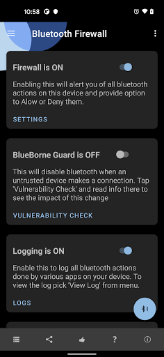 Bluetooth Firewall Trial - عکس برنامه موبایلی اندروید