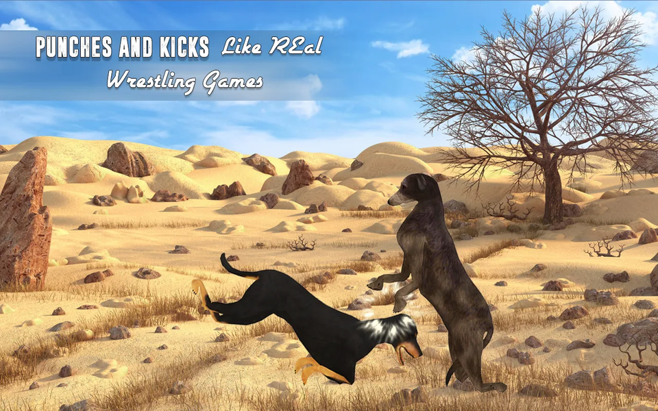 Dog Fighting Simulator 3D Game - Gameplay image of android game