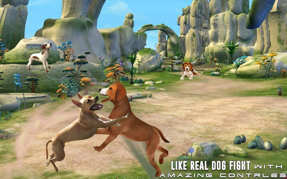 Dog Fighting Simulator 3D Game - Gameplay image of android game