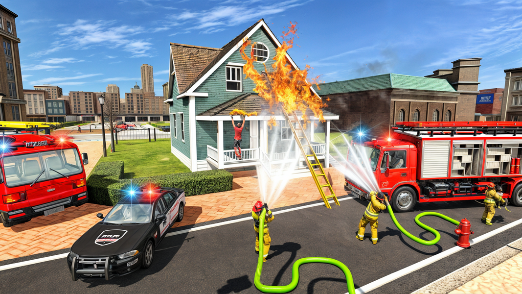 Fire Truck Rescue Simulator 3D - عکس بازی موبایلی اندروید