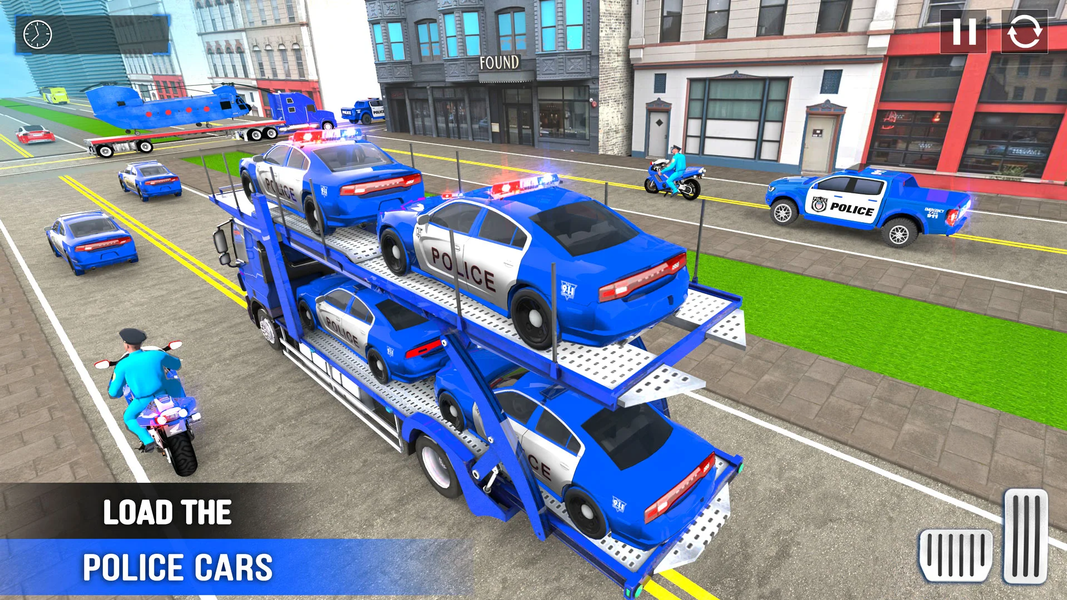 Police Car transporter Game 3D - Gameplay image of android game