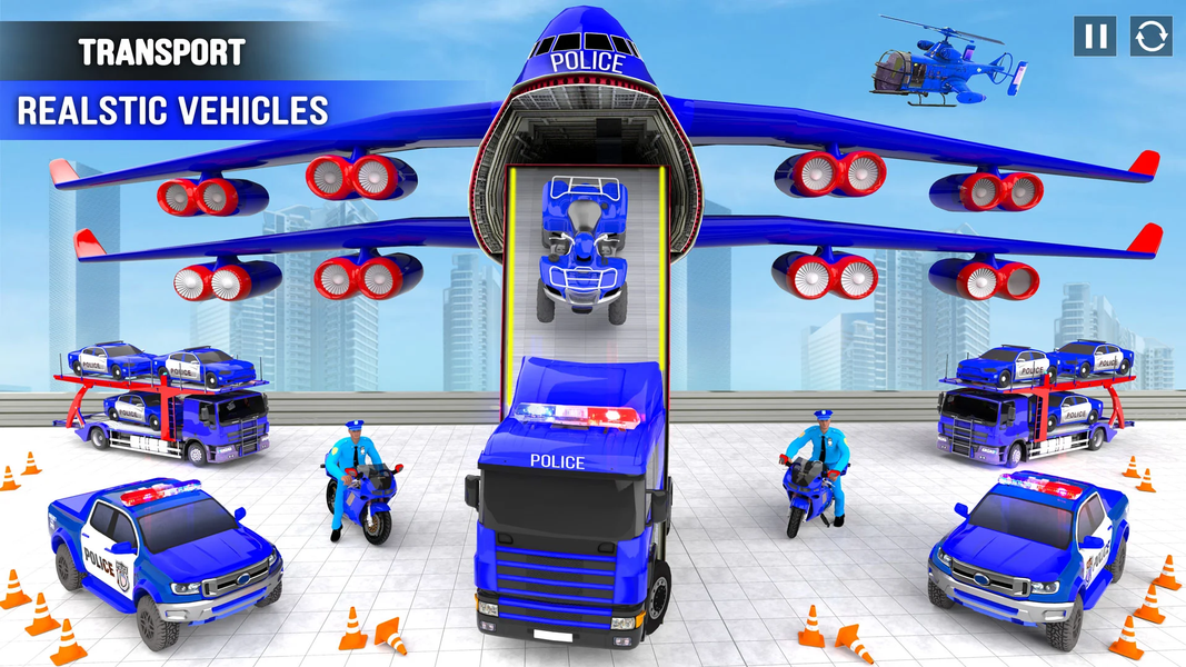 Police Car transporter Game 3D - Gameplay image of android game
