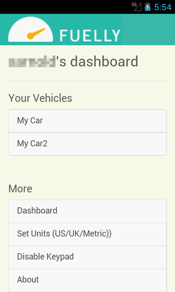Fuelly Web App - Image screenshot of android app