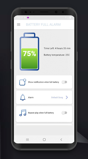 Battery Full Notification - Image screenshot of android app