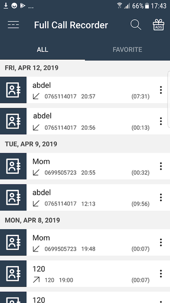 Full call recorder Automatic - Both Side recording - Image screenshot of android app