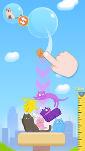 Cat Stack - Cute and Perfect Tower Builder Game! - Gameplay image of android game