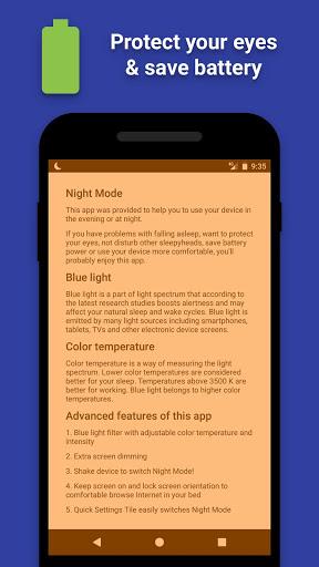 Night Mode - Blue Light Filter - عکس برنامه موبایلی اندروید