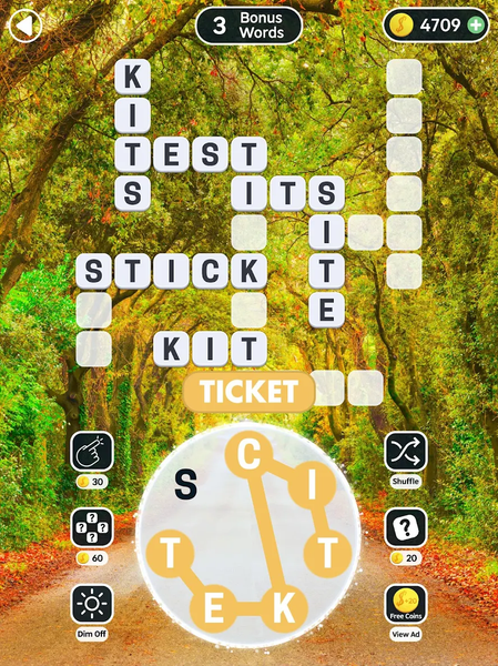Word Swipe Crossword Puzzle - Gameplay image of android game