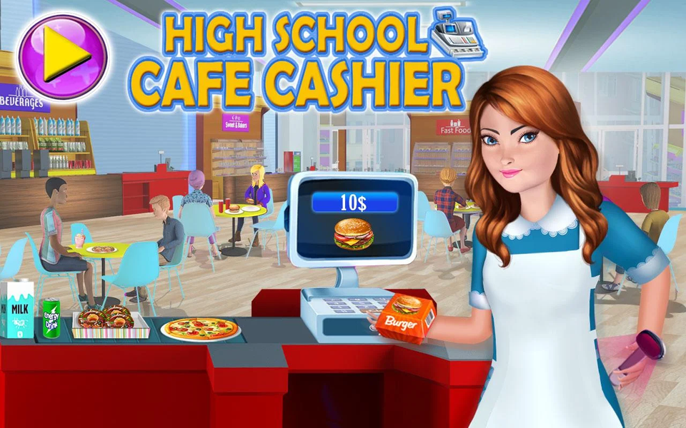 High School Cafe Cashier Games - Gameplay image of android game