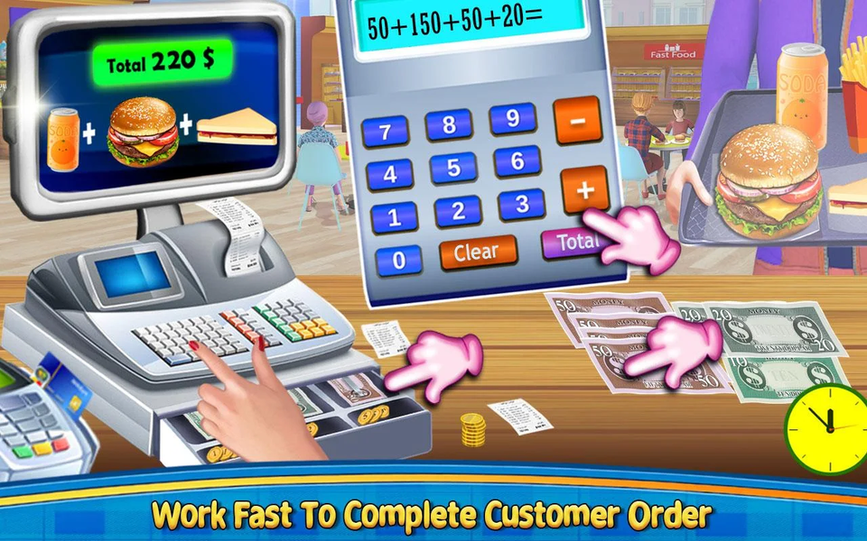 High School Cafe Cashier Games - Gameplay image of android game
