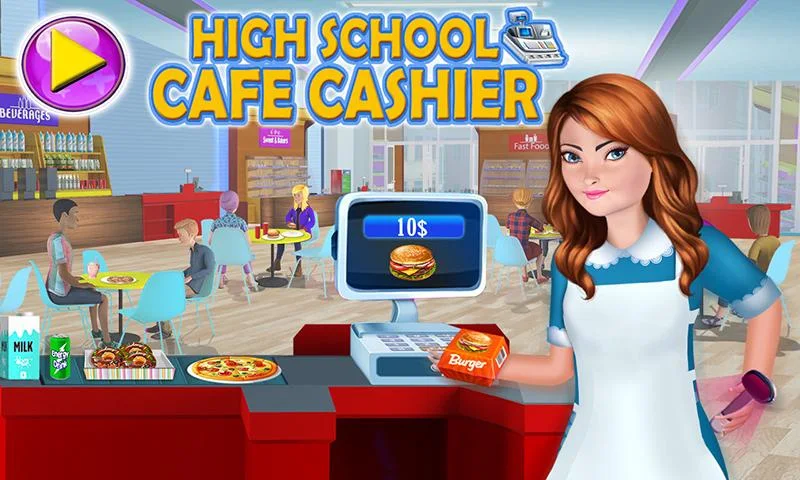 High School Cafe Cashier Games - Gameplay image of android game