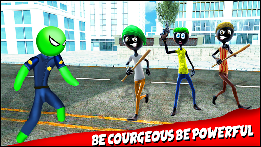 Police Spider Stickman Rope Hero Crime Gangster - Gameplay image of android game