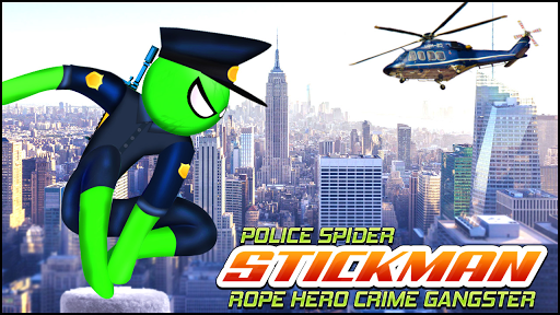 Police Spider Stickman Rope Hero Crime Gangster - Gameplay image of android game