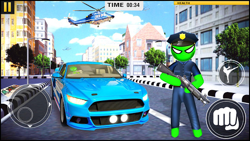 Police Spider Stickman Rope Hero Crime Gangster - Gameplay image of android game