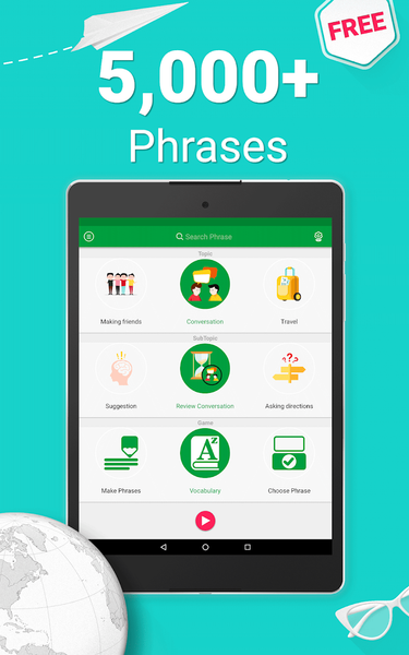 Learn Danish - ۵,۰۰۰ Phrases - عکس برنامه موبایلی اندروید