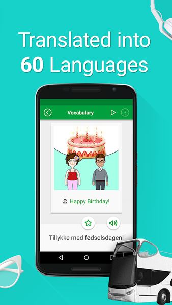 Learn Danish - 5,000 Phrases - Image screenshot of android app