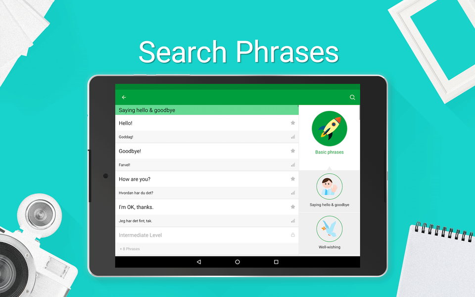 Learn Danish - ۵,۰۰۰ Phrases - عکس برنامه موبایلی اندروید