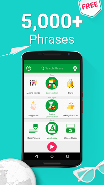 Learn Danish - 5,000 Phrases - Image screenshot of android app