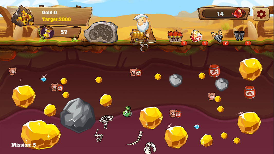 Gold Miner Sim:Cash&Gold Games - Gameplay image of android game