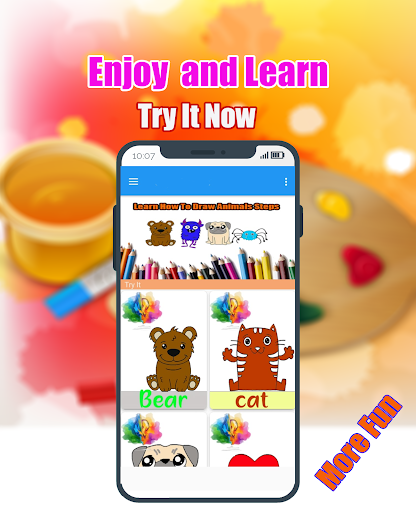 How to draw cute animal steps - Image screenshot of android app