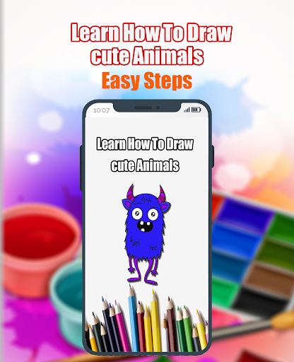 How to draw cute animal steps - Image screenshot of android app