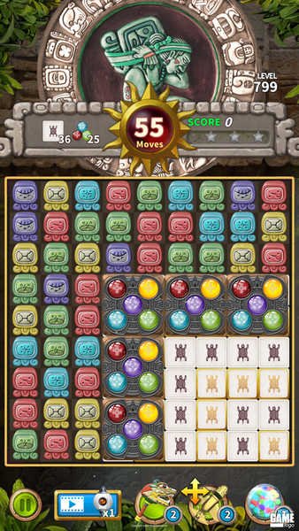 Glyph of Maya - Match 3 Puzzle - Gameplay image of android game