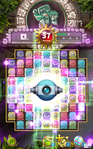 Glyph of Maya - Match 3 Puzzle - Gameplay image of android game