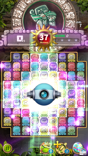 Glyph of Maya - Match 3 Puzzle - Gameplay image of android game
