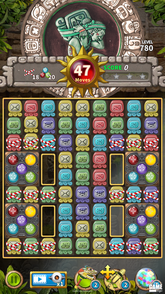Glyph of Maya - Match 3 Puzzle - Gameplay image of android game