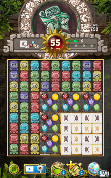 Glyph of Maya - Match 3 Puzzle - Gameplay image of android game