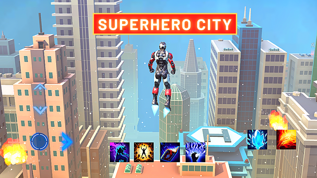 Super hero Flying iron jet man - Gameplay image of android game