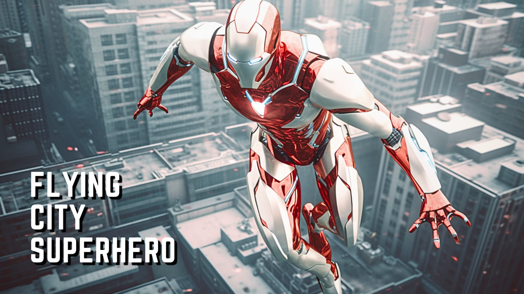 Super hero Flying iron jet man - Gameplay image of android game