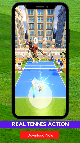 Tennis Superhero Battle - Gameplay image of android game