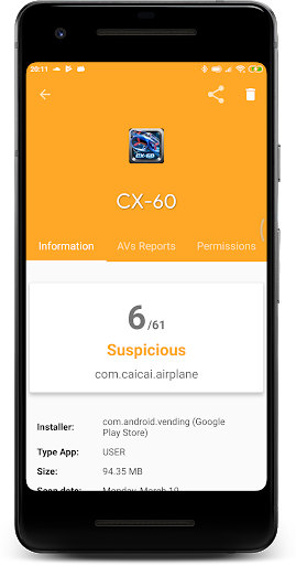 VirusTotal Mobile - Image screenshot of android app